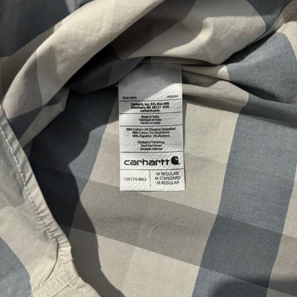 CARHARTT Men's Rugged Flex Loose Fit Plaid Button Front Short Sleeve Shirt SZ M - Picture 7 of 7